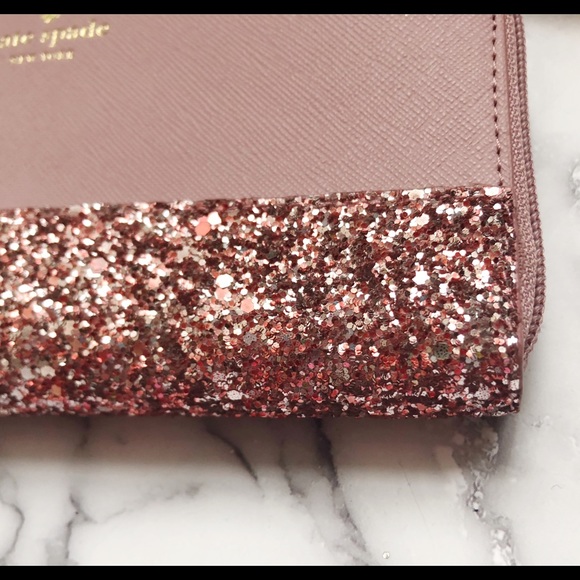 Kate Spade Greta Court Zip Around Wallet Glitter - Picture 3 of 5